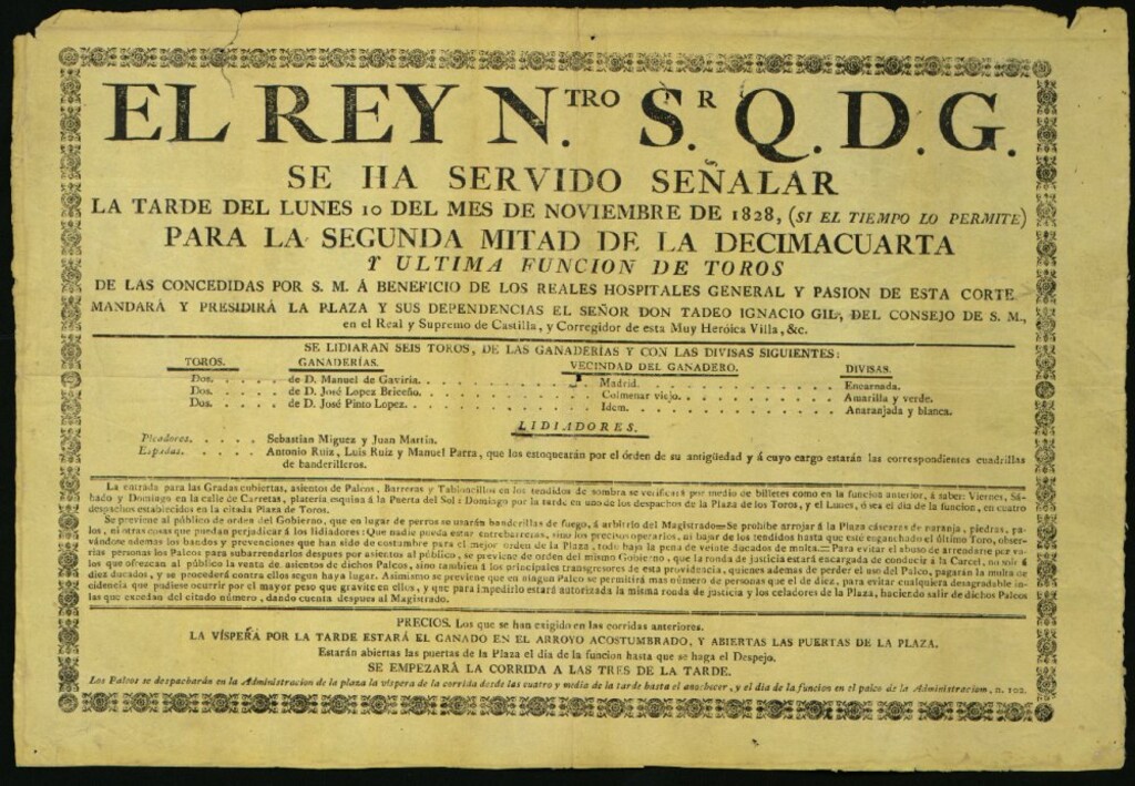 Miniatura de Corrida de toros celebrada el día 10 de noviembre de 1828