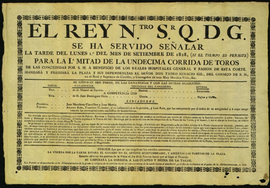Miniatura de Corrida de toros celebrada el día 1 de septiembre de 1828