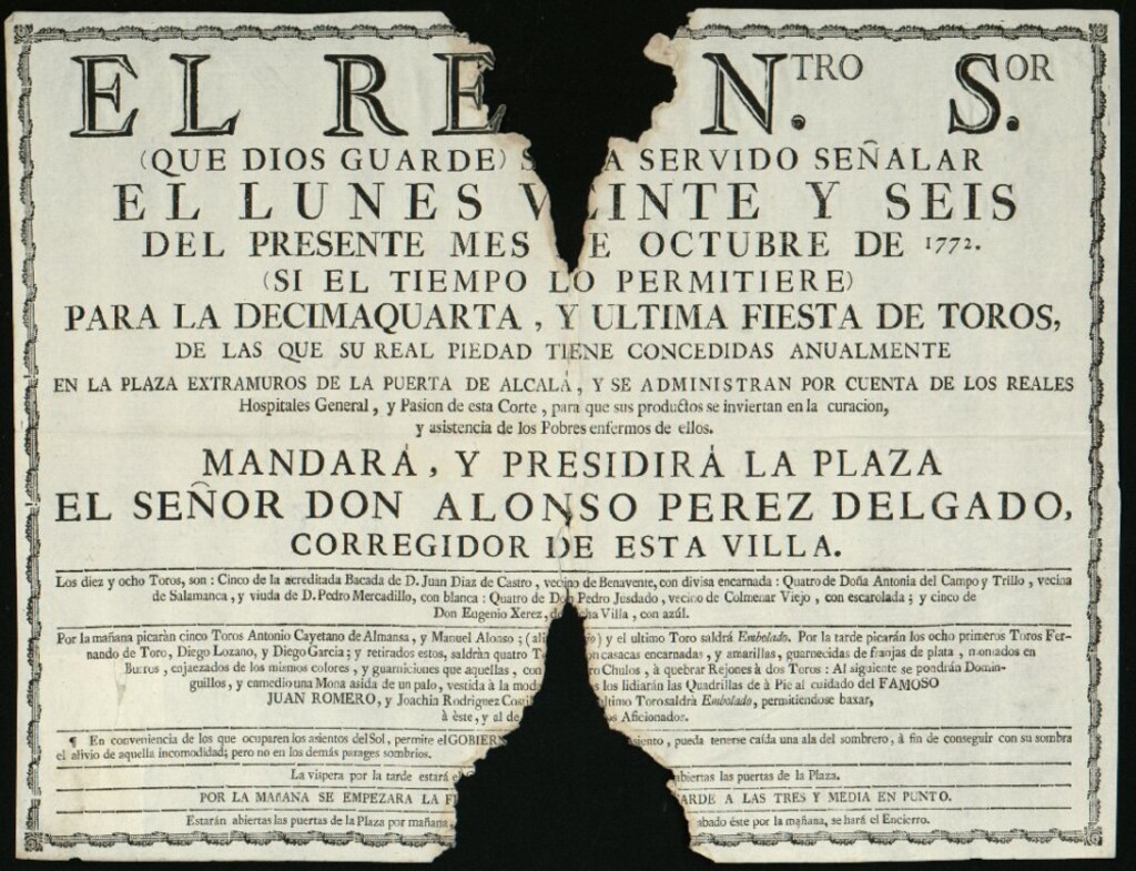 Miniatura de Corrida de toros celebrada el día 26 de octubre de 1772