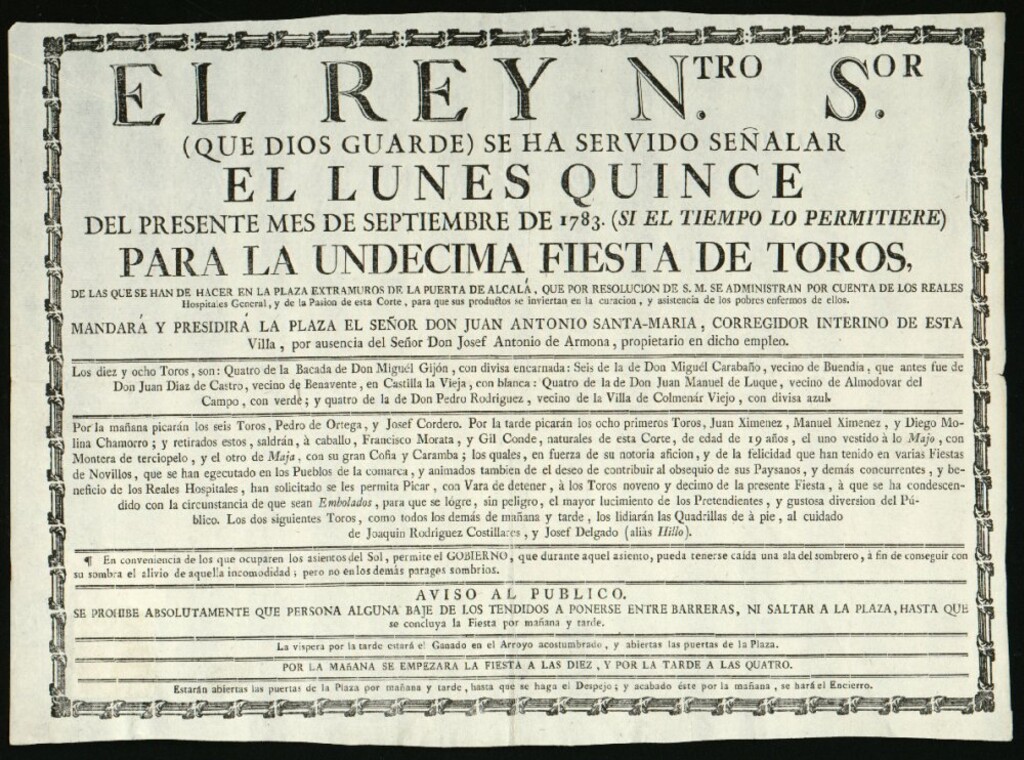 Miniatura de Corrida de toros celebrada el día 15 de septiembre de 1783