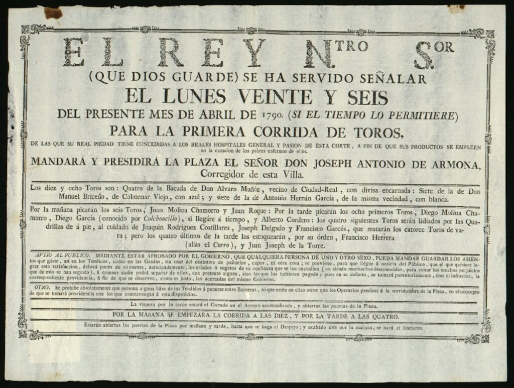 Miniatura de Corrida de toros celebrada el día 26 de abril de 1790