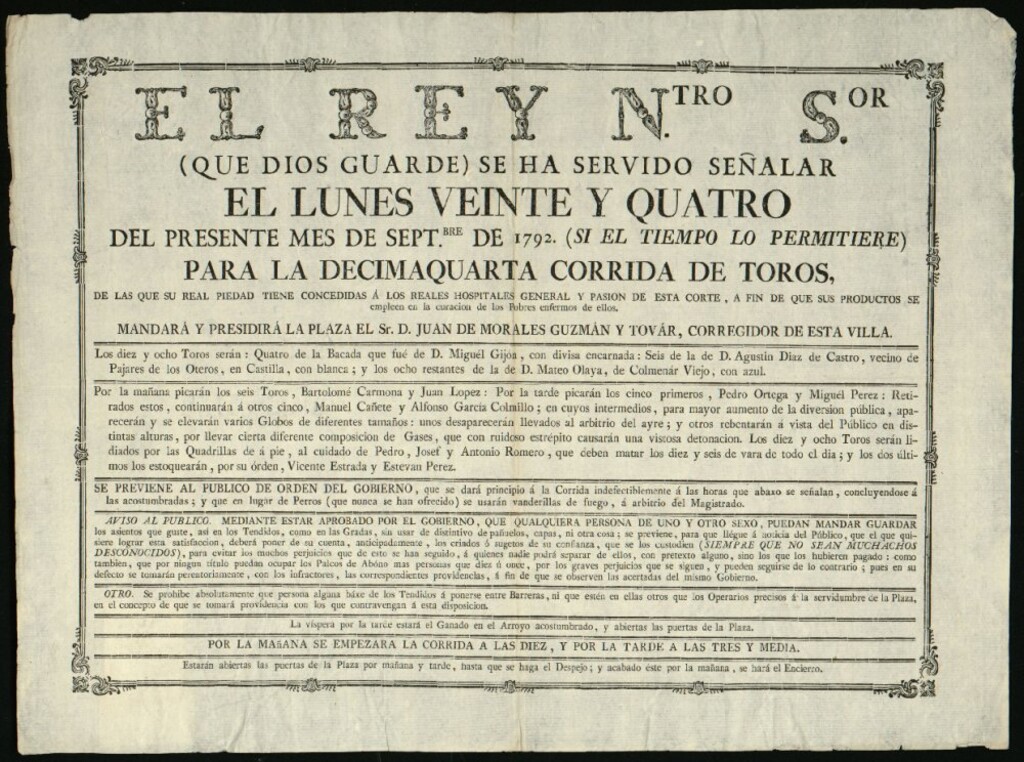 Miniatura de Corrida de toros celebrada el día 24 de septiembre de 1792