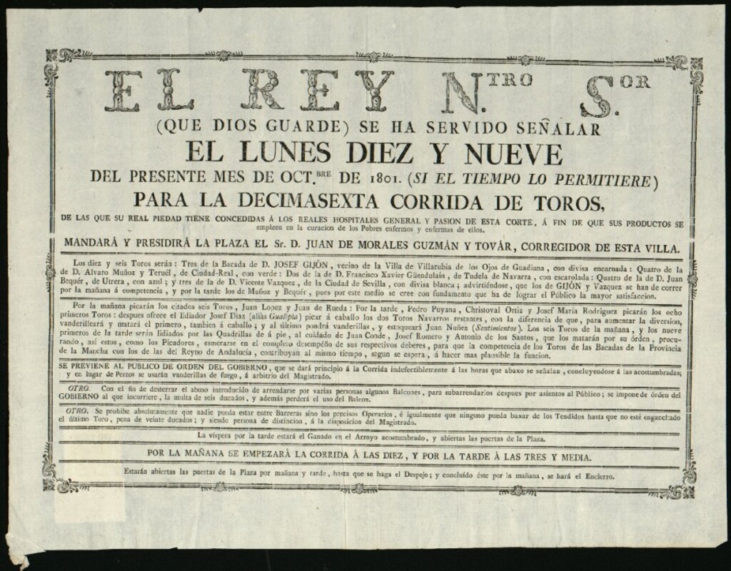 Miniatura de Corrida de toros celebrada el día 19 de octubre de 1801