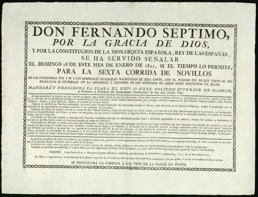 Miniatura de Corrida de novillos celebrada el día 28 de enero de 1821