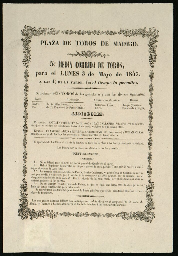 Miniatura de Corrida de toros celebrada el día 3 de mayo de 1847