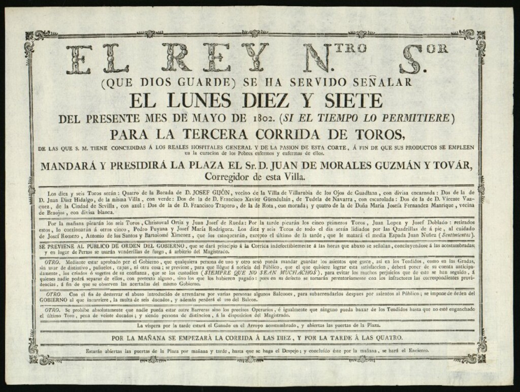 Miniatura de Corrida de toros celebrada el día 17 de mayo de 1802