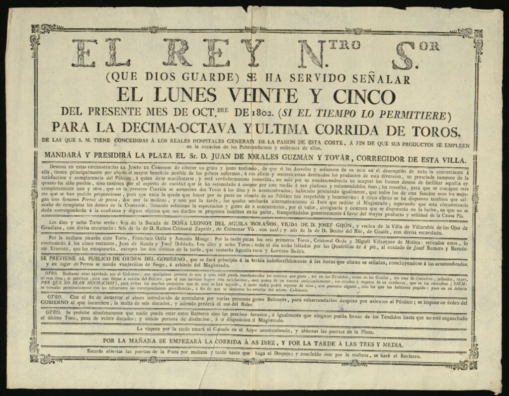 Miniatura de Corrida de toros celebrada el día 25 de octubre de 1802