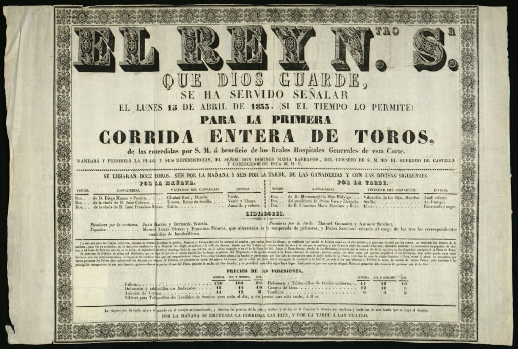 Miniatura de Corrida de toros celebrada el día 15 de abril de 1833