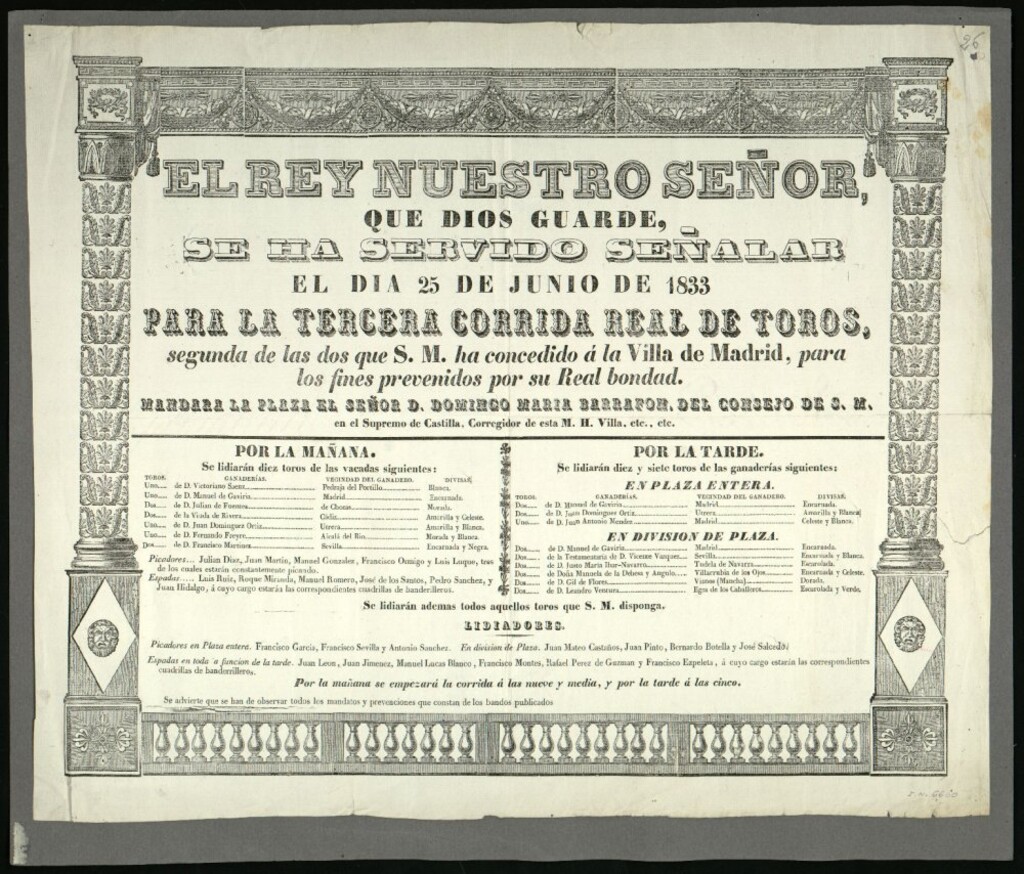 Miniatura de Corrida de toros celebrada el día 25 de junio de 1833