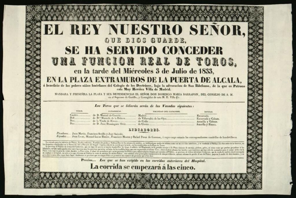 Miniatura de Corrida de toros celebrada el día 3 de julio de 1833