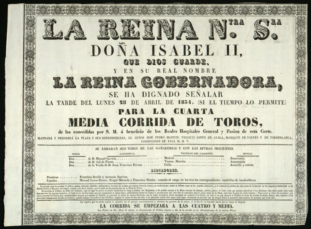 Miniatura de Corrida de toros celebrada el día 28 de abril de 1834