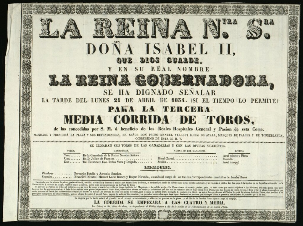 Miniatura de Corrida de toros celebrada el día 21 de abril de 1834