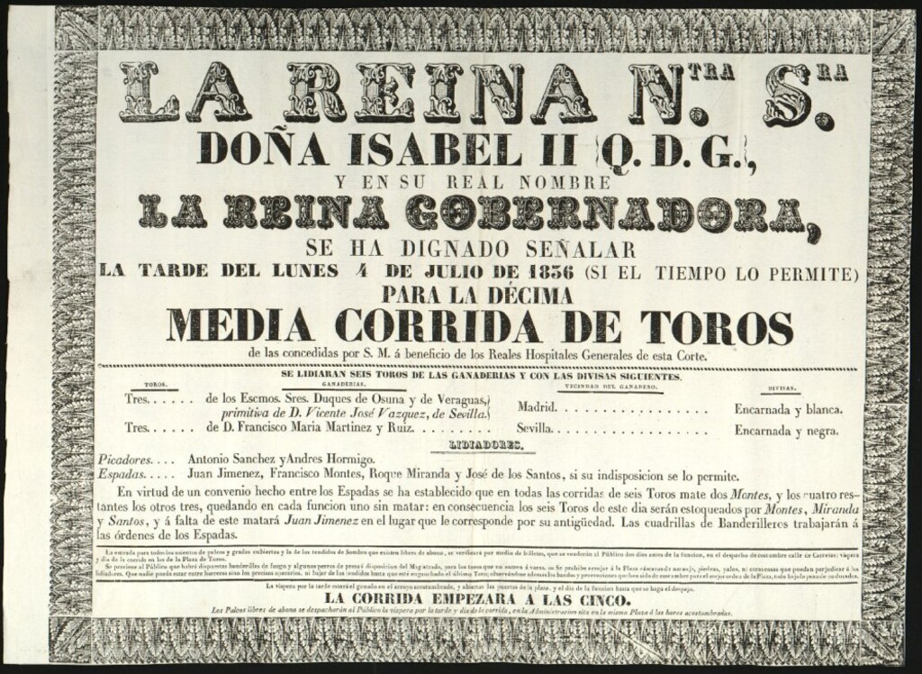 Miniatura de Corrida de toros celebrada el día 4 de julio de 1836