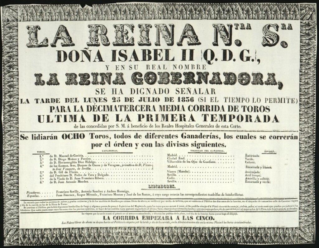 Miniatura de Corrida de toros celebrada el día 25 de julio de 1836