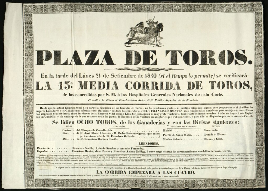 Miniatura de Corrida de toros celebrada el día 21 de septiembre de 1840