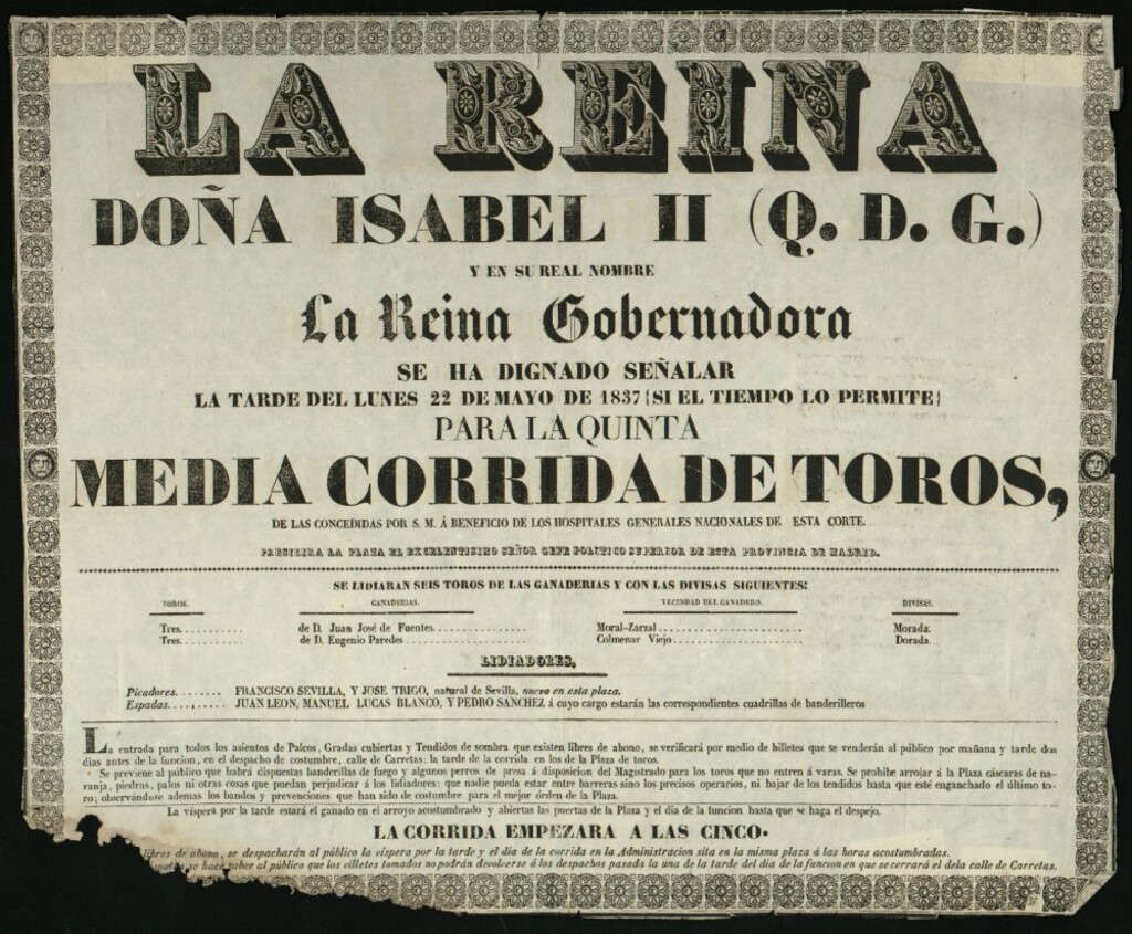 Miniatura de Corrida de toros celebrada el día 22 de mayo de 1837
