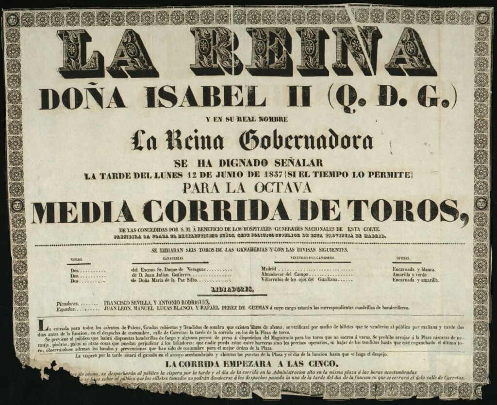 Miniatura de Corrida de toros celebrada el día 12 de junio de 1837