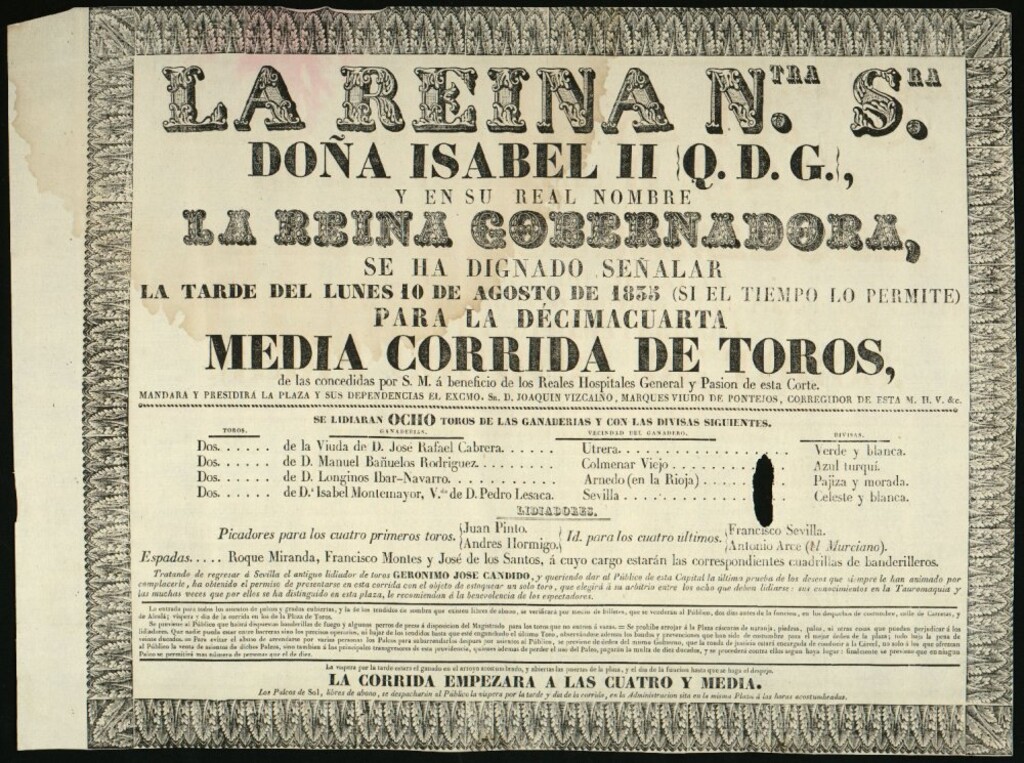 Miniatura de Corrida de toros celebrada el día 10 de agostode 1835