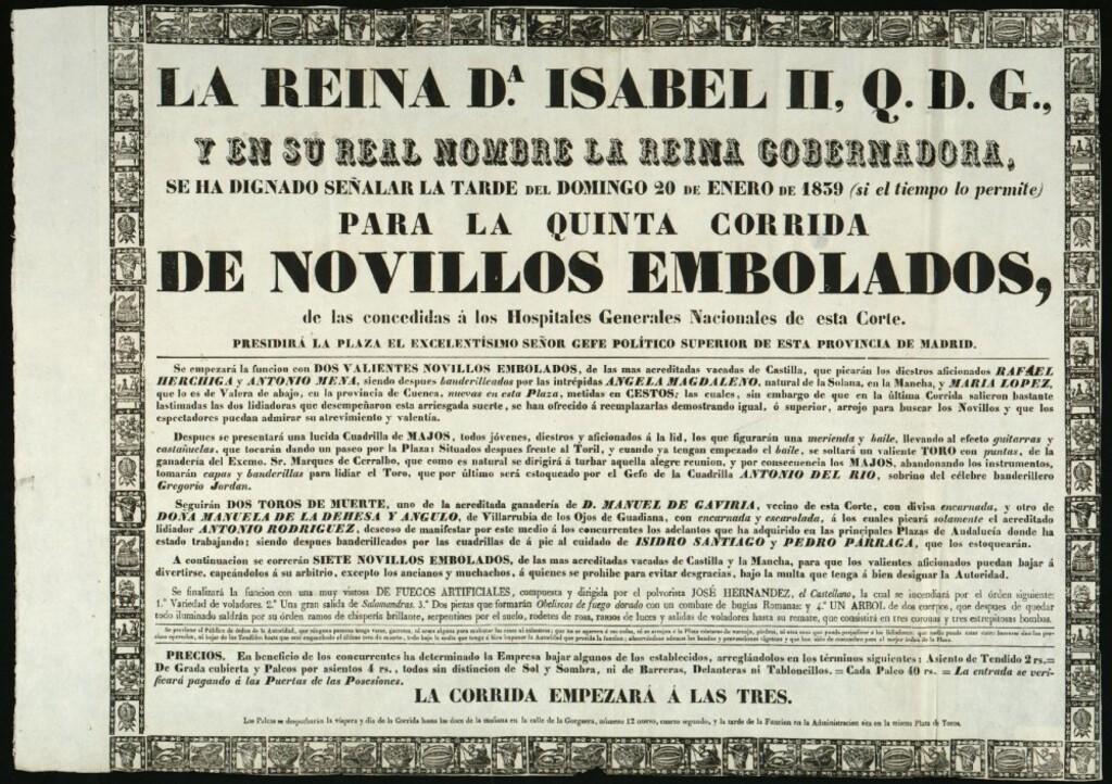 Miniatura de Corrida de toros celebrada el día 20 de enero de 1839