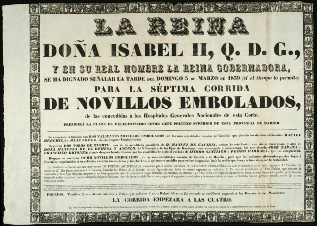 Miniatura de Corrida de novillos celebrada el día 3 de marzo de 1839