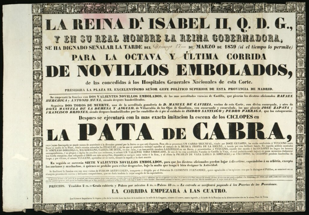 Miniatura de Corrida de novillos celebrada el día 17 de marzo de 1839