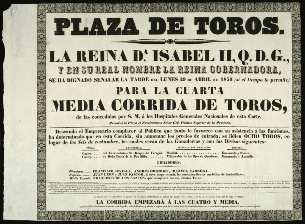 Miniatura de Corrida de toros celebrada el día 29 de abril de 1839