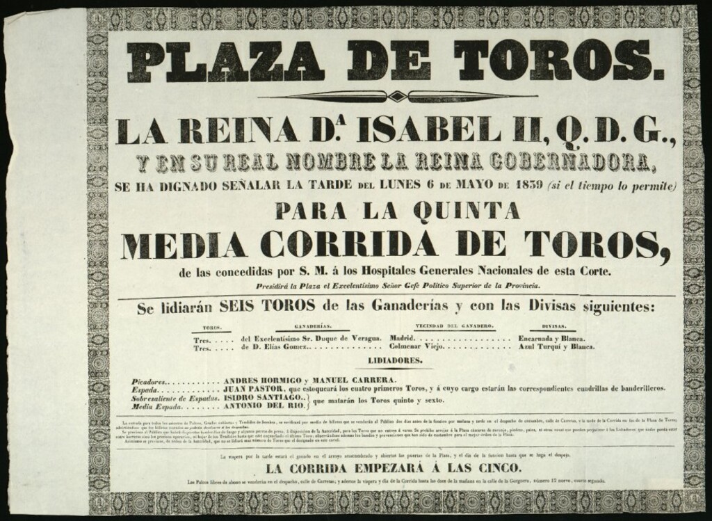Miniatura de Corrida de toros celebrada el día 6 de mayo de 1839
