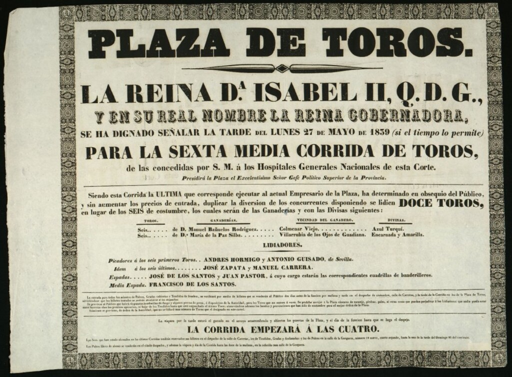 Miniatura de Corrida de toros celebrada el día 27 de mayo de 1839