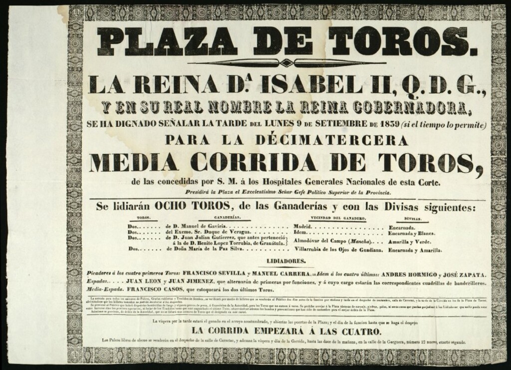 Miniatura de Corrida de toros celebrada el día 9 de septiembre de 1839