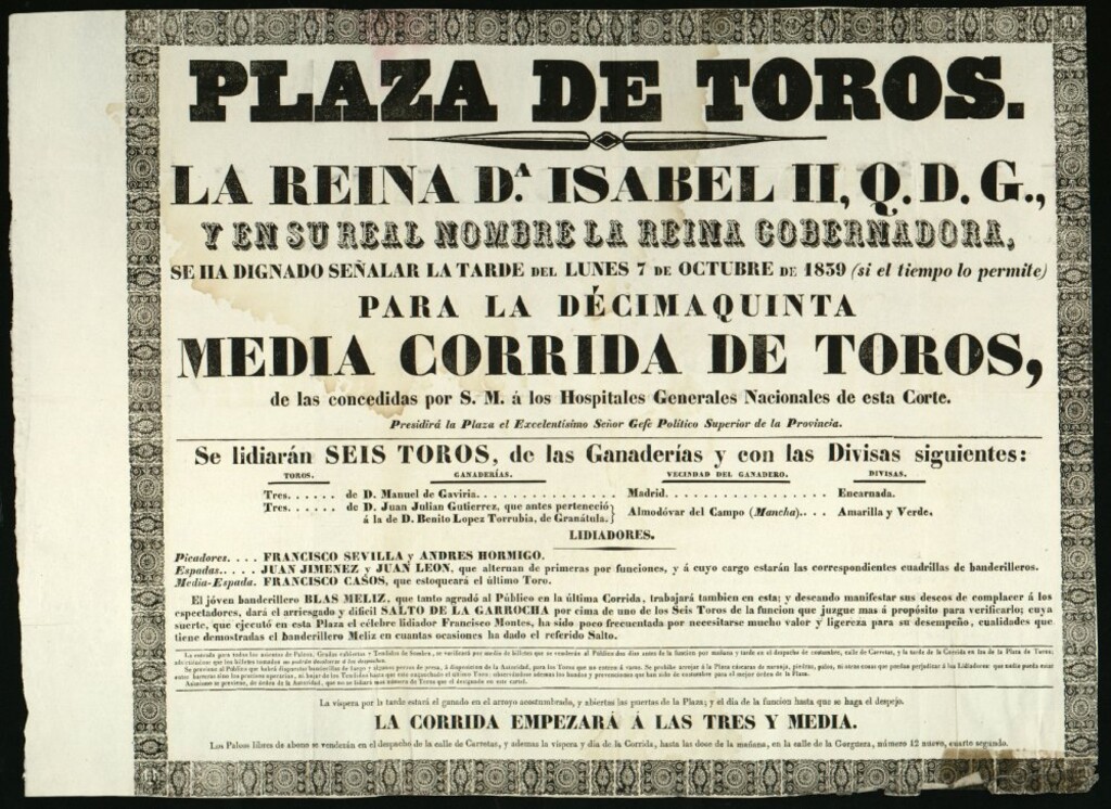 Miniatura de Corrida de toros celebrada el día 7 de octubrede 1839