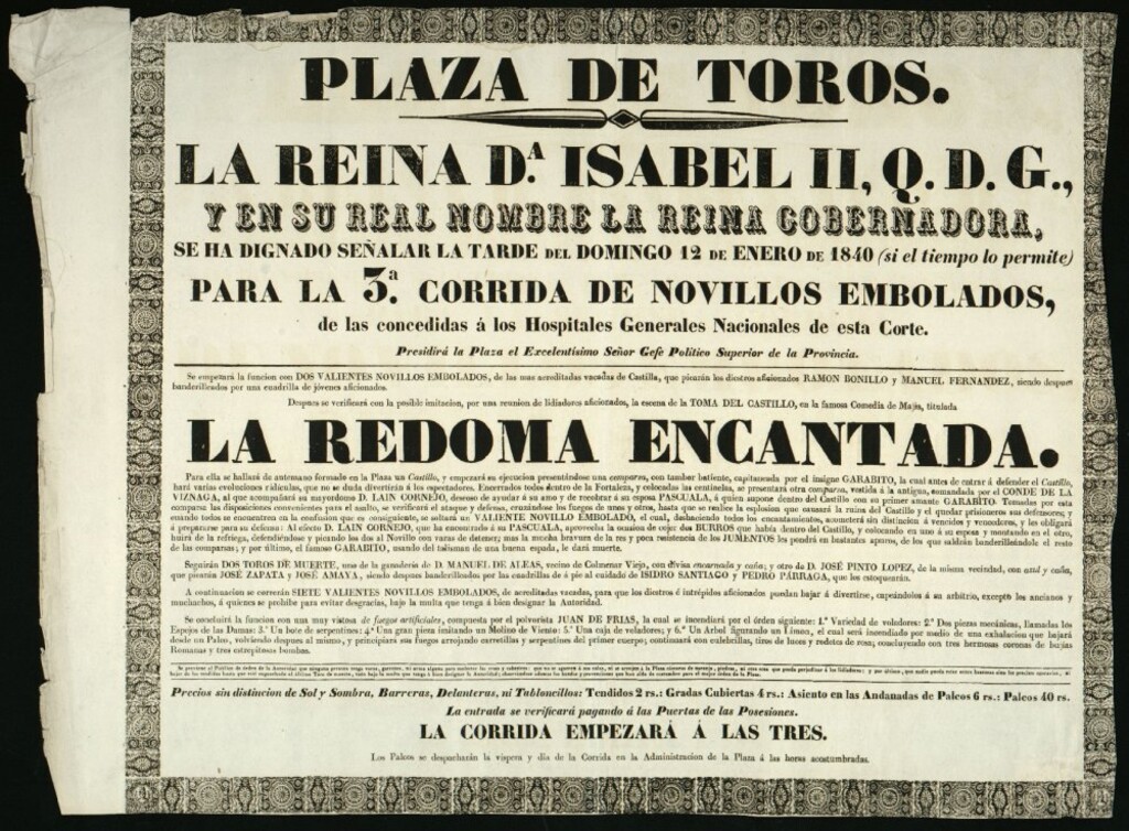 Miniatura de Corrida de novillos celebrada el día 12 de enero de 1840
