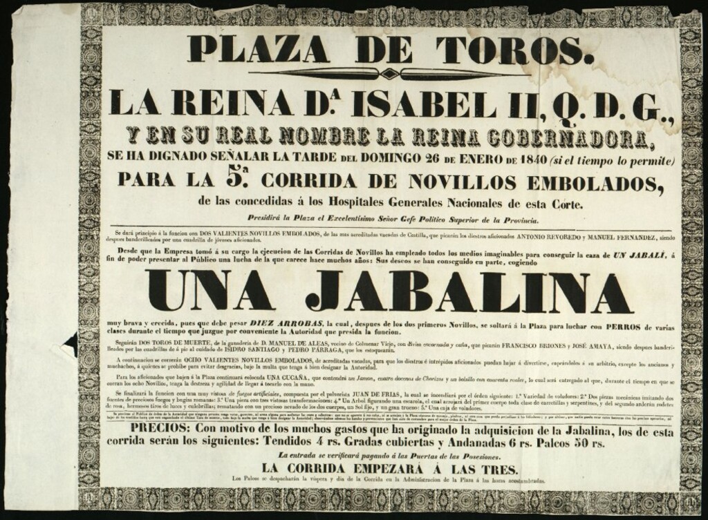 Miniatura de Corrida de novillos celebrada el día 26 de enero de 1840