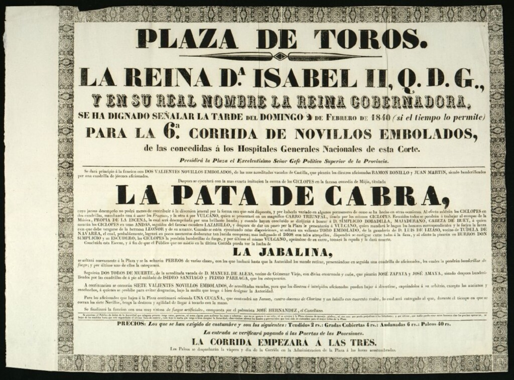Miniatura de Corrida de novillos celebrada el día 2 de febrero de 1840