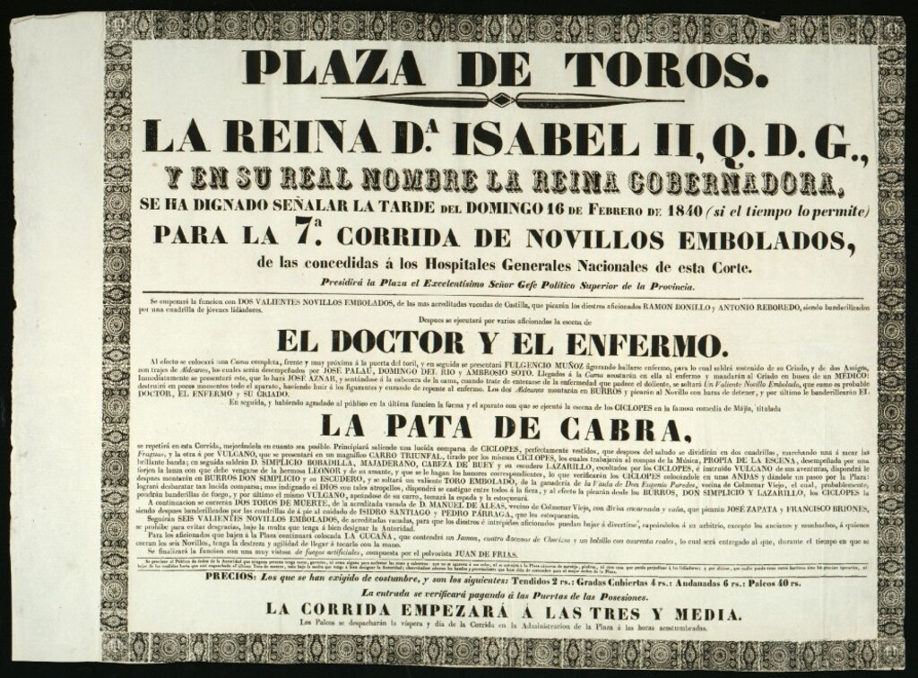 Miniatura de Corrida de novillos celebrada el día 16 de febrero de 1840