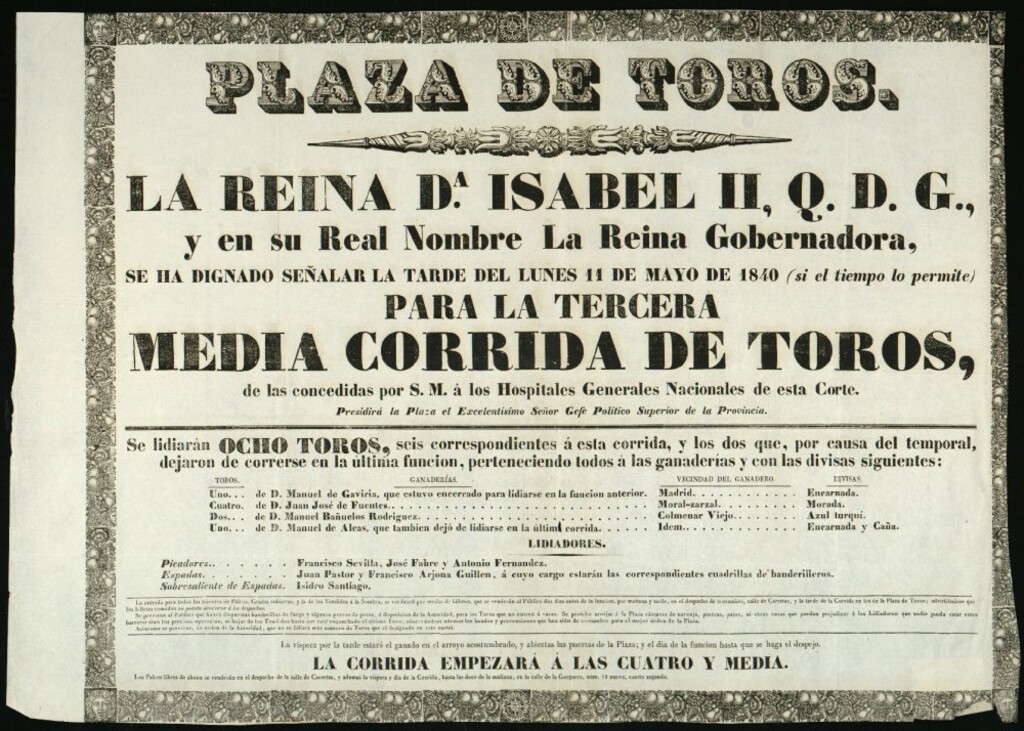 Miniatura de Corrida de toros celebrada el día 11 de mayo de 1840