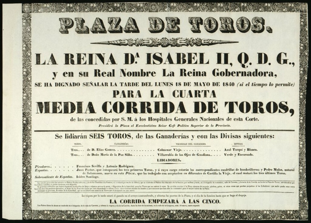 Miniatura de Corrida de toros celebrada el día 18 de mayo de 1840