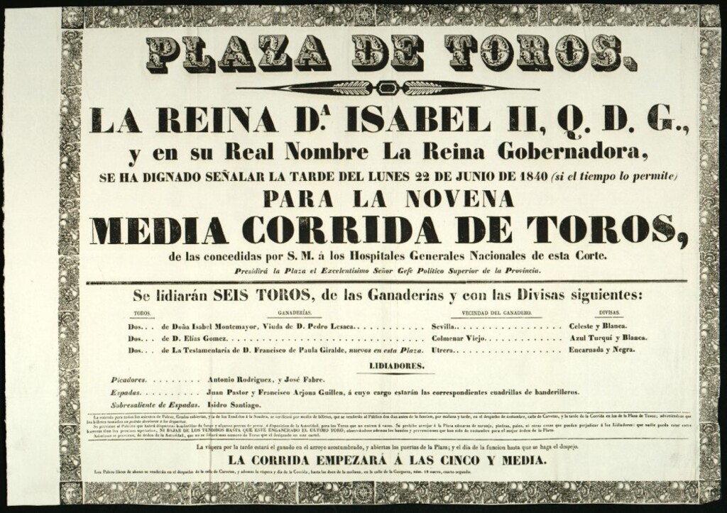 Miniatura de Corrida de toros celebrada el día 22 de junio de 1840