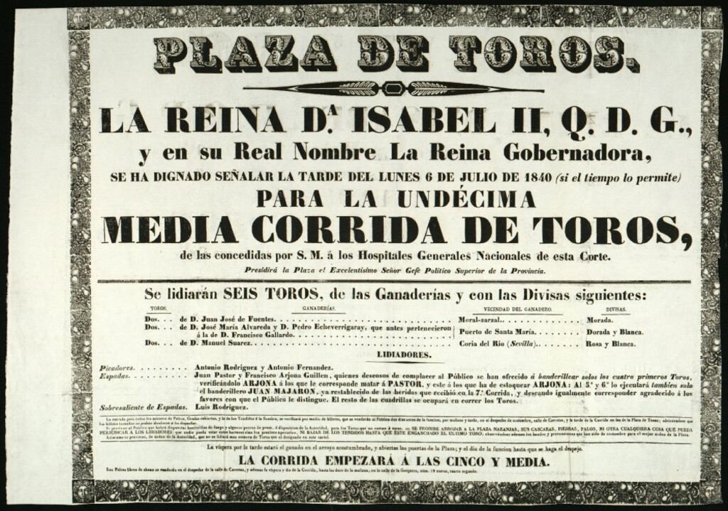 Miniatura de Corrida de toros celebrada el día 6 de julio de 1840