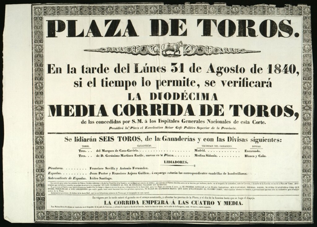 Miniatura de Corrida de toros celebrada el día 31 de agostode 1840