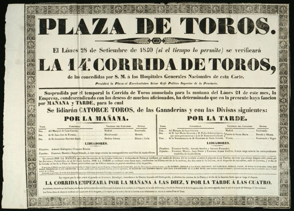 Miniatura de Corrida de toros celebrada el día 28 de septiembre de 1840