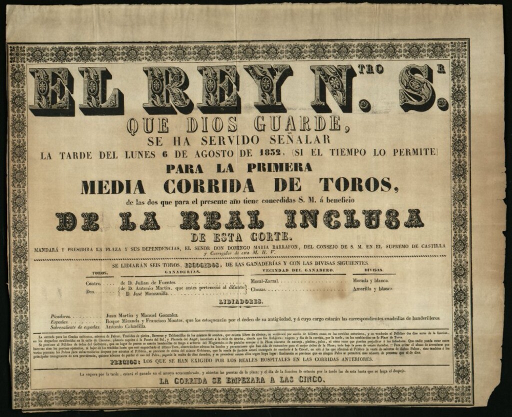 Miniatura de Corrida de toros celebrada el día 6 de agosto de 1832