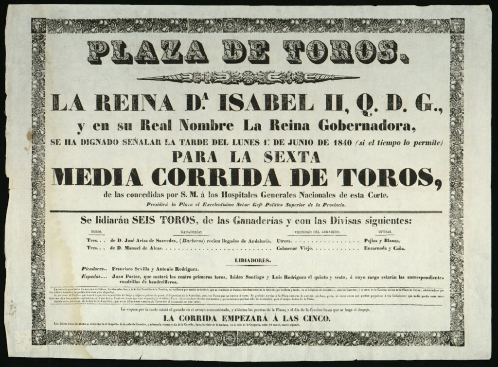 Miniatura de Corrida de toros celebrada el día 1 de junio de 1840