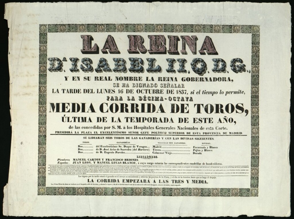 Miniatura de Corrida de toros celebrada el día 16 de octubre de 1837