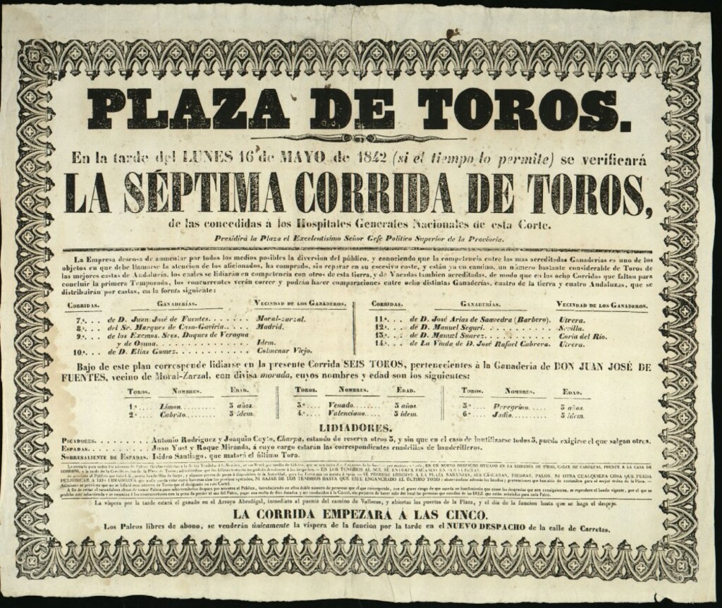 Miniatura de Corrida de toros celebrada el día 16 de mayo de 1842