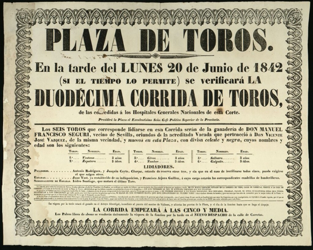 Miniatura de Corrida de toros celebrada el día 20 de junio de 1842