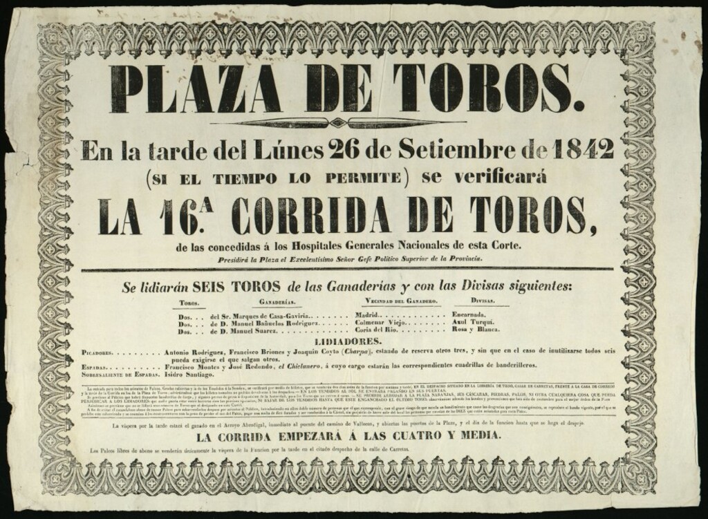 Miniatura de Corrida de toros celebrada el día 26 de septiembre de 1842