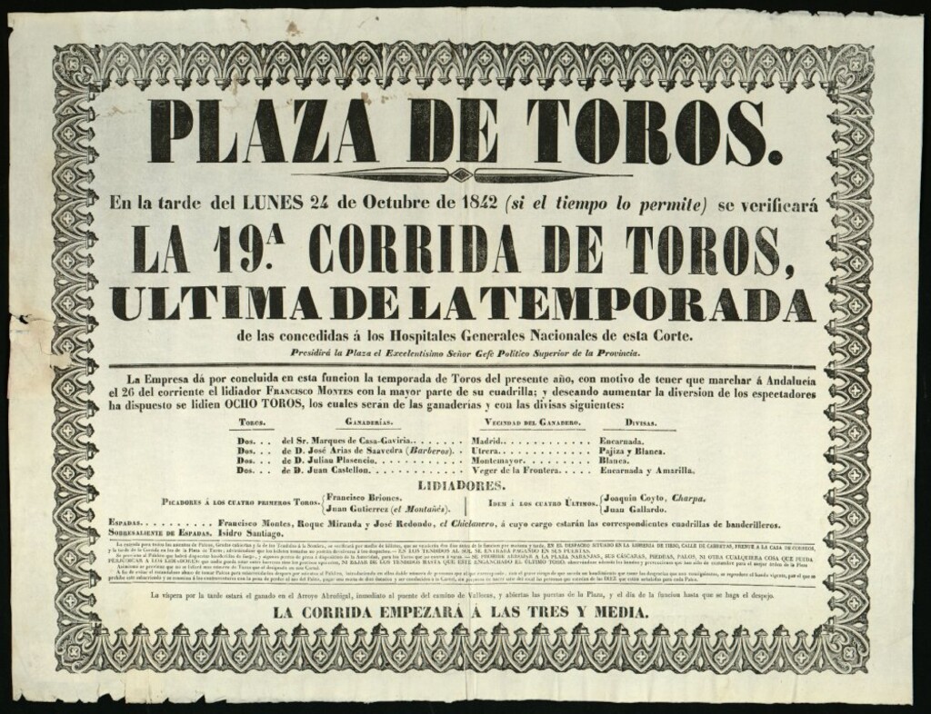 Miniatura de Corrida de toros celebrada el día 24 de octubre de 1842