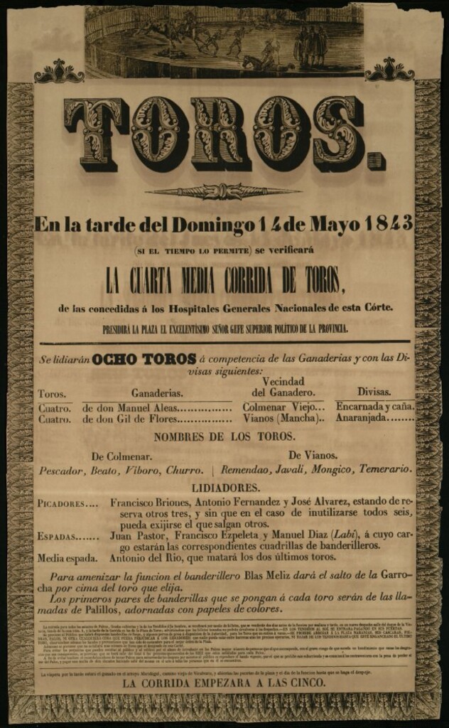 Miniatura de Media corrida de toros celebrada el día 14 de mayo de 1843