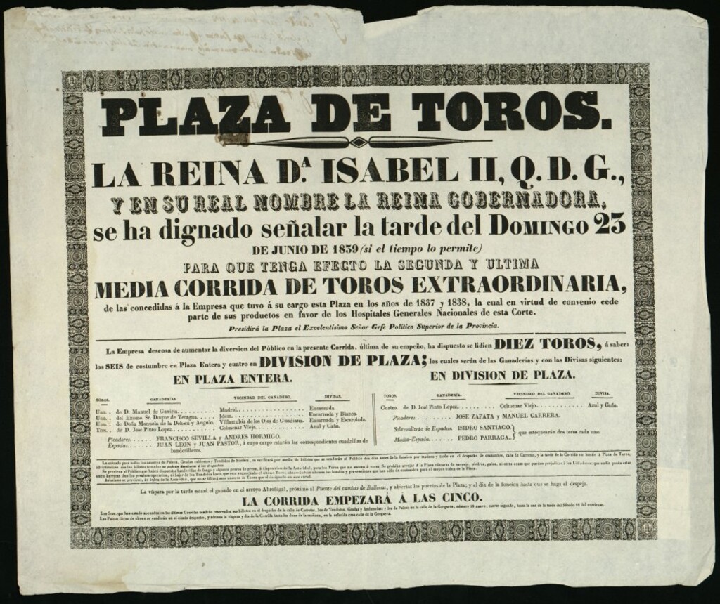 Miniatura de Corrida de toros celebrada el día 23 de junio de 1839