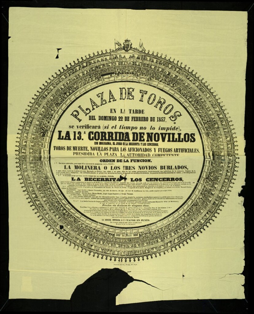 Miniatura de Corrida de novillos celebrada el día 22 de febrero de 1857